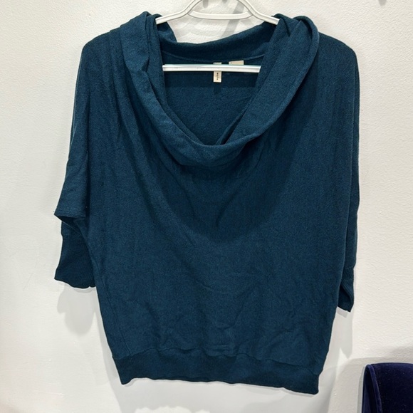 Moth Cowl Turtleneck Sweater‎ Knitted Fabric 3/4 Sleeves Bright Marine Blue W M - Picture 3 of 7
